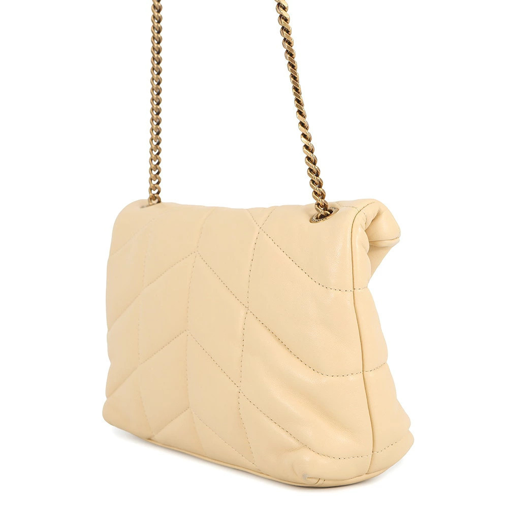 Saint Laurent Leather Loulou Shoulder Paris Puffer Bag Chain